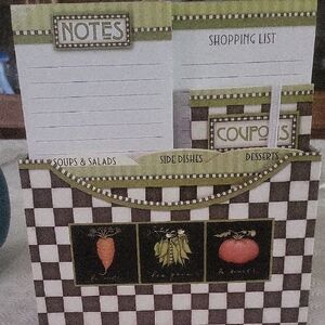 Checkered Recipe Organizer with Notes and Shopping List